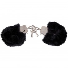 Меховые наручники «Love Cuffs Black» от компании You 2 Toys, цвет черный, размер OS, 0526134, диаметр 4.5 см.