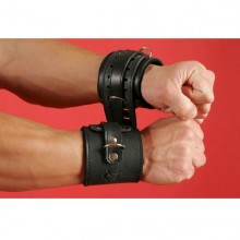 Широкие наручники без пряжки от компании Подиум, цвет черный, размер OS, Р297, длина 24 см.