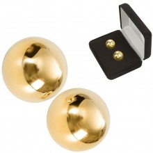 Подарочные вагинальные шарики «Ben Wa Balls» небольшого размера, цвет золотой, Doc Johnson 1619-01-BX, диаметр 1.5 см.