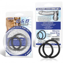        Silicone Cock Ring Set,  , BlueLine BLM4005-BLK,  C&B Gear,  4 .