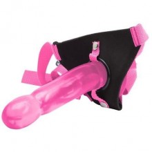 Женский страпон с универсальными трусиками «Climax Strap-on Pink Ice Dong Harness Set», цвет розовый, Topco Sales 1070194, длина 19 см.