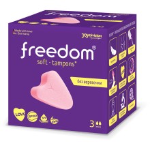 Тампоны женские гигиенические «Mini», упаковка 3 шт, Freedom 12231, цвет Розовый, 3 мл.
