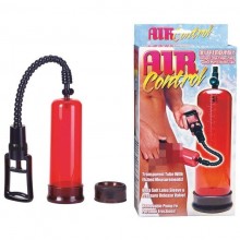 Вакуумная помпа для мужчие «Air Control Red Pump» с ручным насосом, цвет красный, Gopaldas DEL7181, из материала Пластик АБС, длина 22 см.