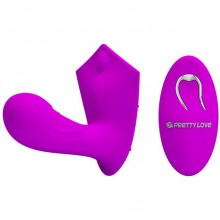 Вибровставка в трускики с вагинальной пробкой с дистанционным управлением Pretty Love «Willie», цвет фиолетовый, BI-014583W, бренд Baile, из материала Силикон, длина 9.7 см.