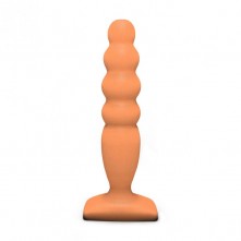 Ребристый анальный стимулятор «Large Bubble Plug», цвет оранжевый, Lola Toys 511525lola, из материала TPE, коллекция Back Door Collection, длина 14.5 см.