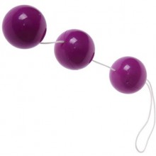 Анальные шарики на прочном шнурке, цвет фиолетовый, Baile BIOBI-014049-3, коллекция Pretty Love, длина 24 см.