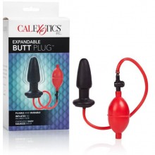Анальная пробка силикона с грушей для накачивания «Expandable Butt Plug», цвет черный, California Exotic Novelties SE-0427-00-3, бренд CalExotics, длина 9.5 см.