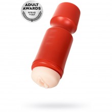 Мужской мастурбатор-вагина в колбе, цвет телесный, ToyFa A-Toys 763004, из материала TPE, цвет Красный, длина 24 см.