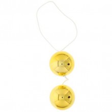 Женские вагинальные шарики «Vibratone Duo-Balls», цвет золотой, Gopaldas 7224GD, из материала Пластик АБС, диаметр 3.5 см.