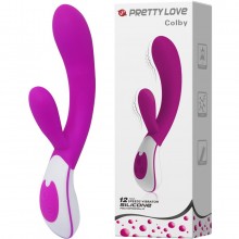 Женский вагинальный вибратор Pretty Love «Colby» с клиторальным стимулятором, цвет фиолетовый, Baile BI-014231-1-0101, из материала Силикон, длина 21.5 см.
