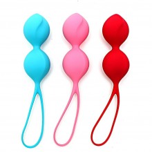 Набор женских вагинальных шариков «Balls Double» на силиконовой сцепке, цвет мульти, Satisfyer J01511N, длина 17.6 см.