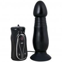 Вибровтулка с пультом и поступательными движениями «Anal Pusher», цвет черный, You 2 Toys 0575950, бренд Orion, из материала TPE, длина 16 см.