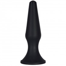 Классическая конусная анальная пробка из латекса, цвет черный, СК-Визит p002, длина 11 см.
