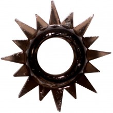 Классическое шипастое эрекционное кольцо Rings «Cristal», цвет черный, Lola Toys 0112-13Lola, бренд Lola Games, из материала TPR, длина 4.5 см.