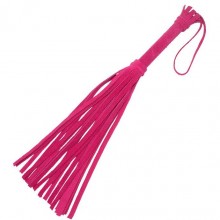 Классическая мини-плеть «Королевский велюр» с петлей, цвет розовый, СК-Визит 3011-4b, из материала Кожа, длина 40 см.