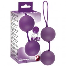 Силиконовые вагинальные шарики «XXL Balls» на гибкой сцепке, цвет фиолетовый, You 2 Toys, длина 22 см.