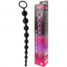 Гибкая анальная цепочка с кольцом «Anal Stimulator», цвет черный, Erowoman-Eroman BIOEE-10120-1, бренд Bior Toys, коллекция Erowoman - Eroman, длина 27 см.