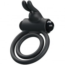 Вибрирующее кольцо со стимулятором кроликом «Osmond» из коллекции Pretty Love от компании Baile, цвет черный, BI-210169, из материала Силикон, длина 4.5 см.