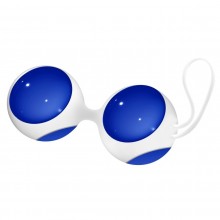 Вагинальные шарики из стекла для интимных тренировок Chrystalino «Ben Wa Medium White», цвет синий, Shots Media CHR023BLU, из материала Стекло, длина 14 см.