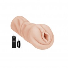 Ручной мастурбатор в форме вагины «Satisfaction Vibro Night Wish» от компании Lola Toys, цвет телесный, 2001-06lola, из материала CyberSkin, длина 16 см.