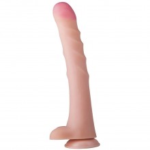 Реалистичный ребристый фаллоимитатор-гигант на присоске, цвет телесный, Биоклон 957900, бренд LoveToy А-Полимер, длина 28 см.