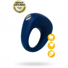Мужское эрекционное кольцо на пенис «Rings», цвет синий, Satisfyer J02008-13, длина 5 см.