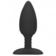 Анальный стимулятор Elegance «Heating Anal Butt Plug Glow» с функцией нагрева, цвет черный, Shots Media SH-ELE015BLK, длина 12 см.