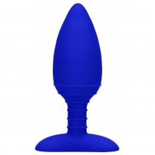 Анальный стимулятор Elegance «Heating Anal Butt Plug Glow» с функцией нагрева, цвет синий, Shots Media SH-ELE015BLU, длина 12 см.