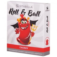 Стимулириующий латексный презерватив с усиками и ароматом вишни «Roll & Ball» упаковка 1 шт, СК-Визит SIT 1425 BX, цвет Красный