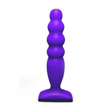Гибкая ребристая анальная пробка Backdoor Black Edition «Large Bubble Plug», цвет фиолетовый, Lola Toys INS511488lola, бренд Lola Games, длина 14.5 см.