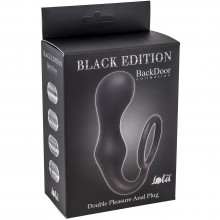 Эрекционное кольцо с анальной пробкой «Double Pleasure Anal Plug Black», цвет черный, 4217-01Lola, бренд Lola Games, из материала Силикон, длина 18 см.