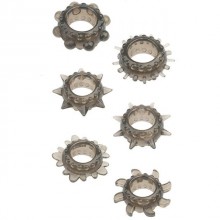 Набор из 6 эрекционных колец «Menzstuff», цвет серый, материал тпе, Dream Toys 21177, из материала TPE