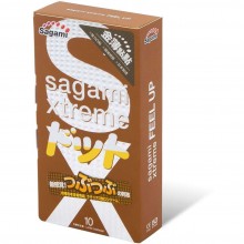Презервативы «Xtreme Feel UP» усиливающие ощущения, упаковка 10 шт, Sagami 143250, из материала Латекс, цвет Прозрачный, длина 19 см.