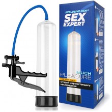 Классическая вакуумная помпа для мужчин с ручным насосом, цвет черный, Sex Expert sem-55167, из материала Пластик АБС, длина 28 см.