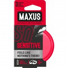 Латексные ультратонкие презервативы «Sensitive №3», упаковка 3 шт, Maximus MAXUS Sensitive №3, цвет Прозрачный, 3 мл.