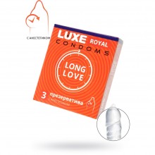 Классические латексные презервативы серии Big Box - «Long Love», упаковка 3 шт, Luxe ABX2155, цвет Прозрачный, 3 мл.