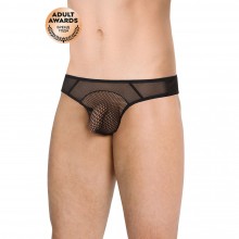 Сексуальные мужские трусы с крупной сеткой по центру SoftLine Mens Collection, цвет черный, размер XL