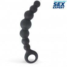 Стимулятор-елочка анальная, цвет черный, длина 150 мм, диаметр 19x22x31 мм SEM-55033, бренд Sex Expert, из материала Силикон, длина 15 см.