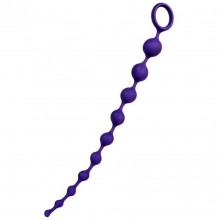 Фиолетовая силиконовая анальная цепочка «Grape», длина 35 см, ToyFa, длина 35 см., со скидкой