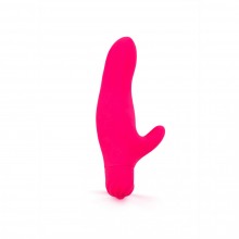 Вибратор-кролик для женщин со стимуляцией точки G и клитора от компании «Brazzers», цвет розовый неон, BRV053, из материала Силикон, длина 11.5 см.
