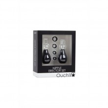 Вакуумные помпы для сосков «Nipple Erector Set», цвет черный, Shots Media OU056BLK, длина 7 см.