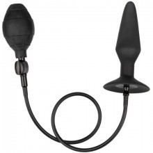 Расширяющаяся анальная пробка со съемным шлангом «Large Silicone Inflatable Plug» от компании California Exotic Novelties, черная, SE-0430-20-3, бренд CalExotics, из материала Силикон, длина 13.25 см.