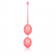 Утяжеленные вагинальные шарики из силикона «Weighted Kegel» со смещенным центром тяжести от компании California Exotic Novelties, цвет розовый, SE-1326-05-2, бренд CalExotics, диаметр 3.5 см.