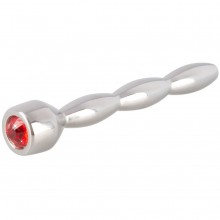 Металлический уретральный плаг «Penis Plug Jewellery Pin» с красным стразом, You 2 Toys 5347650000, бренд Orion, длина 7.1 см.