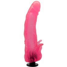 Гелевая насадка для страпона с клиторальными лепестками, цвет розовый, Биоклон 190200, бренд LoveToy А-Полимер, из материала ПВХ, длина 18.5 см.