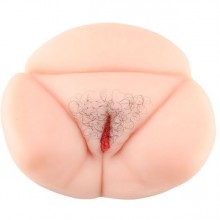 Вибромастурбатор-вагина с искусственными волосами «Jessica Marie», телесный,, бренд Baile, из материала CyberSkin, длина 23 см.