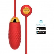 Виброяйцо с функцией управления через мобильное приложение «Ella Neo» и с синхронизацией с вебкам сервисами, красное, общая длина 21.5 см, диаметр 3.3 см, Svakom SCB-02D, из материала Силикон, цвет Красный, длина 21.5 см.