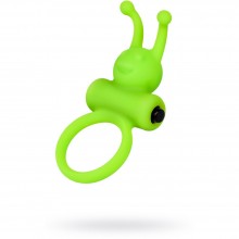 Эрекционное виброкольцо на пенис «A-Toys by TOYFA», силиконовое, зеленое, диаметр 3.1 см, 768017, длина 9.1 см.