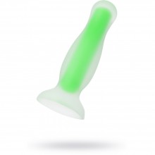 Светящаяся в темноте анальная пробка «Beyond by Toyfa Victor Glow», водонепроницаемая, силиконовая, зеленая, длина 10 см, диаметр 3 см, 873011, длина 10 см.