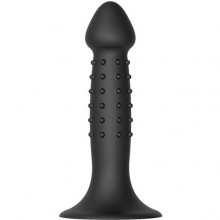 Черный анальный фаллоимитатор «Nubbed Plug» с шипиками и присоской, длина 13.5 см, диаметр 3.2 см, Dream toys 21441, из материала Силикон, длина 13.5 см.